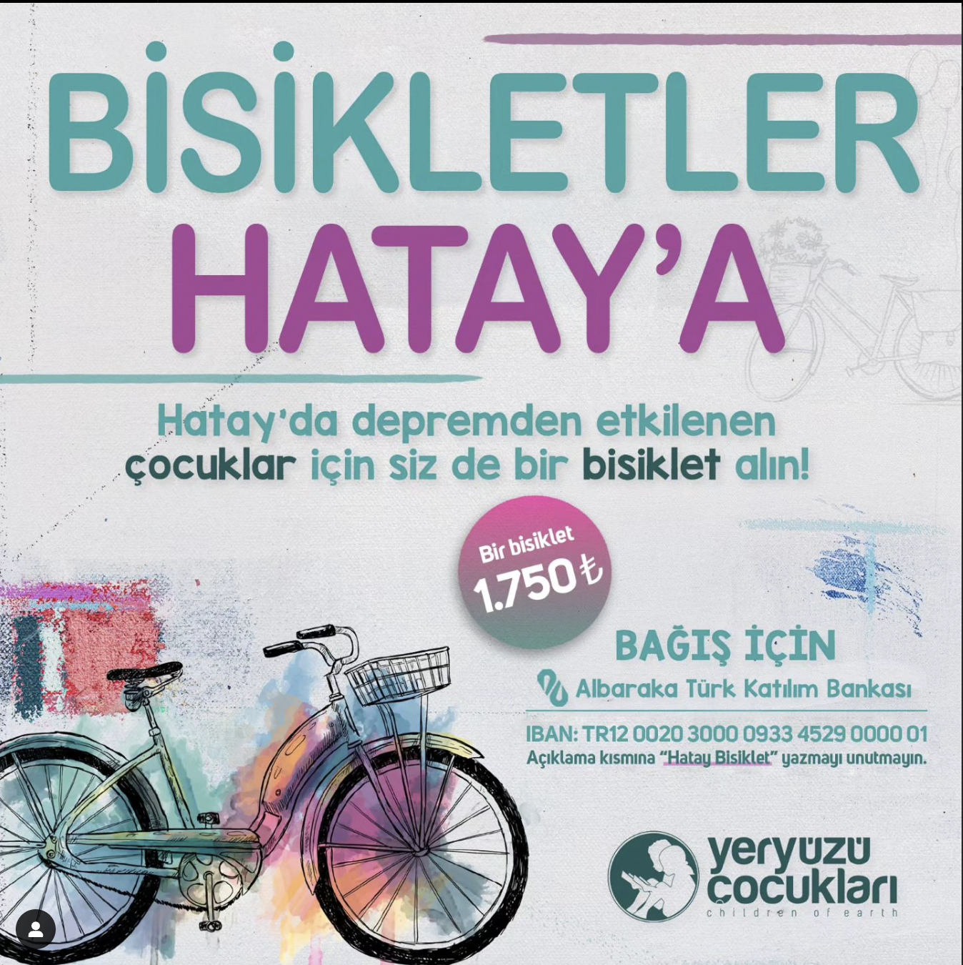 Hatay Bisiklet Kampanyası Yeryüzü Çocukları